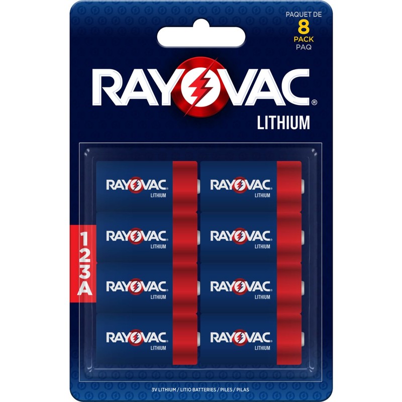 Rayovac 123A Lithium Batteries, 3V Lithium Photo Batteries (8 Battery