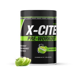 X-CITE Pre-Workout by ATHLEAN-X - Enhanced Formula with Beta-Alanine, Creatine & Caffeine for Ultimate Energy, Endurance, Focus & Muscle Pump, NSF Certified for Sports (22 Servings, Sour Green Apple)