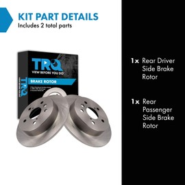TRQ Rear Brake Rotors Set Compatible with 2018-2024 Toyota Camry