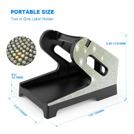 Vazioyar Shining Rhinestone Label Holder,Thermal Label Holder for Rolls and Fan-Fold Labels, Sticker Roll Holder Work with Desktop Label Printer, Label Stand Shipping Supplies for Home Office