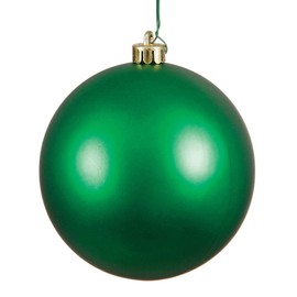Vickerman 4" Green Matte Ball Ornament - Shatterproof Christmas Ball Ornament - 6 per Bag - Shatterproof and UV Resistant - Reliable and Durable - Festive Green Christmas Ornaments