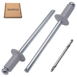 SKIR'CO Pack of 100 Blind Rivets Painted 4.0 x 8 mm Aluminium Pop Rivets with Drill (Window Grey RAL 7040)