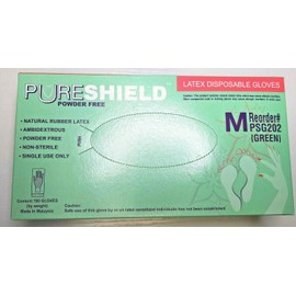 PureShield 6.2 MIL Latex Powder Free Disposable Gloves Size Medium 100 Per Box