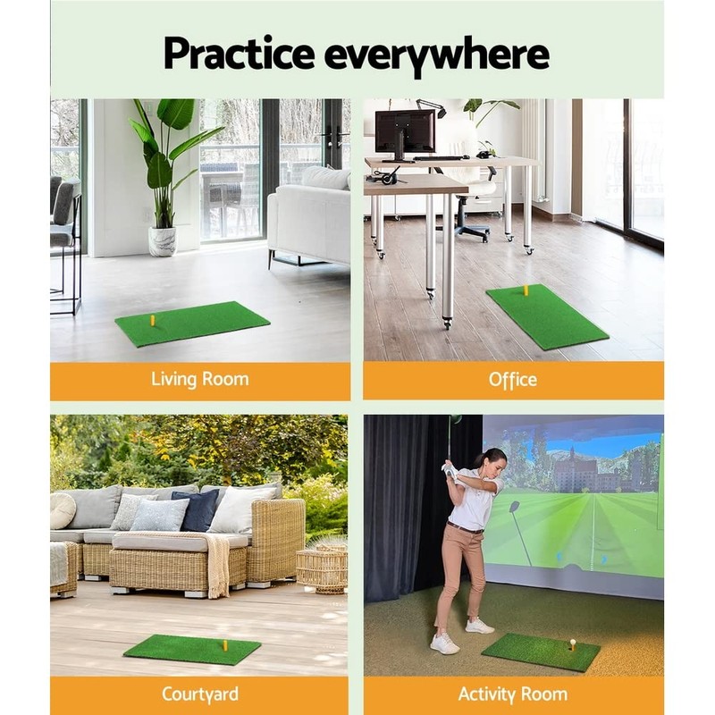 Everfit Golf Hitting Mat, 60 x 30cm Green Golfs Practice