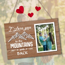 IARTTOP Love Picture Frame Wedding Gifts For Couples Wall Art,I Love You To The Mountains And Back Picture Frames 4x6 inches Photo,Romantic Engagement Gifts for Women Men and Couples