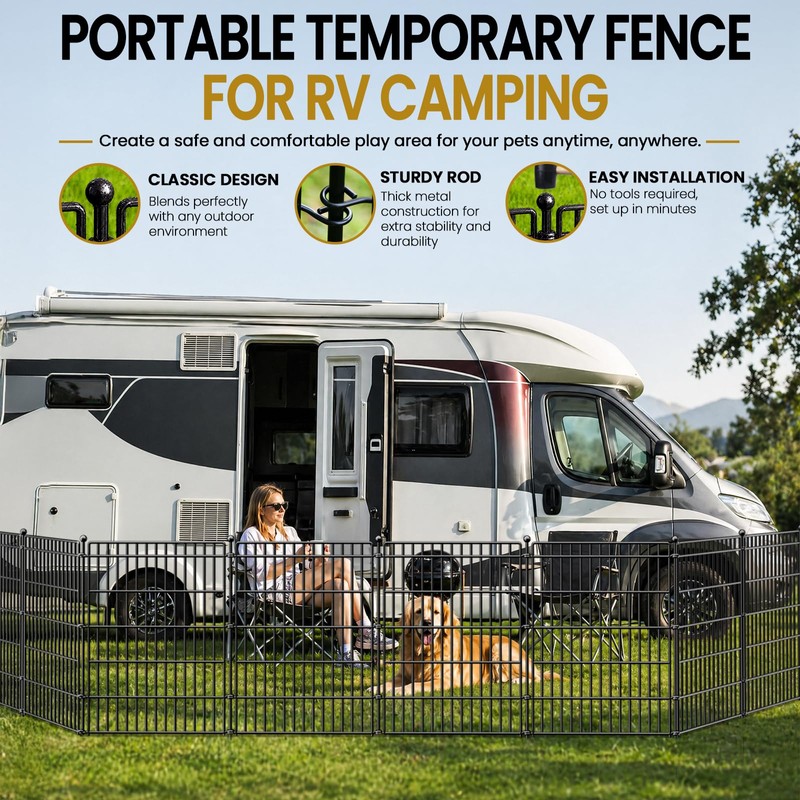 No Dig Garden Fence, Dog Fencing Outdoor for Yard, 5