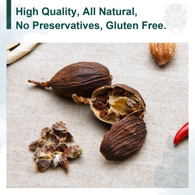 Soeos Chinese Cardamom Seeds, Amomum Tsaoko, Caoguo, 1lb