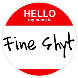 Kiwi Gifts Hello My Name is Fine Shyt - 100 Pack Circle Stickers 3 Inch - Meme Brain Rot