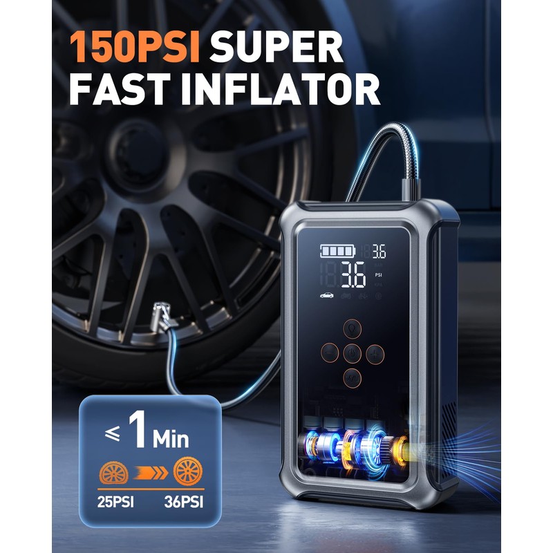 Joltekon Jump Starter with Air Compressor, 5000A Portable Car Battery