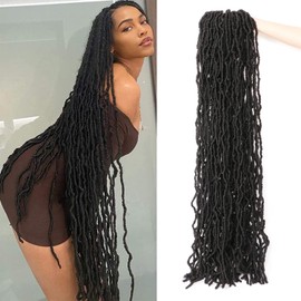 Crochet Faux Locs Crochet Hair Extensions for Black Women Butterfly Locs Crochet Hair Soft Locs Crochet Braids Hair Extensions Goddess Locs Crochet Hair (36Inch(Pack of 7), 1B)