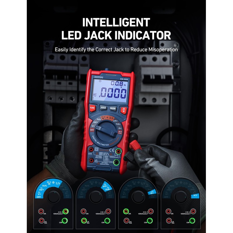 AstroAI Digital Multimeter Tester TRMS 20000 Counts with Higher Resolution
