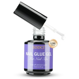 EODCI Colla per unghie finte, 15 ml, Soak Off UV LED, ideale per unghie finte, unghie finte, nail art, unghie naturali