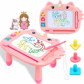 Yebebao Magnetic Drawing Board, Baby Toys for 1 2 3 Year Old Girls Gifts, Doodle Boards Learning and Educational Toddler Toys for 1 2 Year Old Kids Birthday Gifts (Pink)