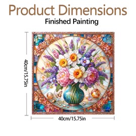 JATOK Paint by Numbers Adults, Paint by Numbers, DIY Retro Flower with Brushes and Acrylic Paints, Hand Painted Oil Painting Canvas for Home Decor, Without Frame, 40 x 40 cm / 16 x 16 inches