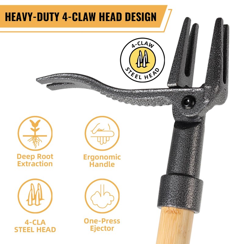 MASYHLEST Weed Puller Tool, Stand Up Weed Remover Tool with