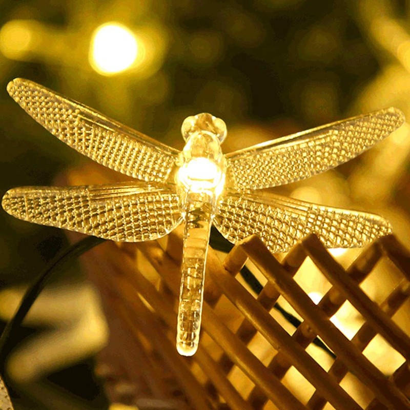 ASFSKY Dragonfly Solar Lights Outdoor 50 LED Dragonfly Lights Waterproof