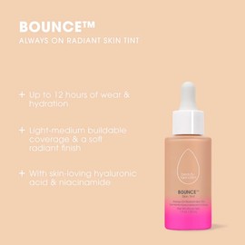 Beautyblender 12-Hour Always on Radiant Skin Tint, Breathable Serum Foundation Stays Put for All Day Long Wear, Infused with Hyaluronic Acid & Niacinamide, Light 1