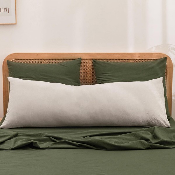 BESTOUCH 100% Washed Cotton Pillowcase for Hair and Skin Linen