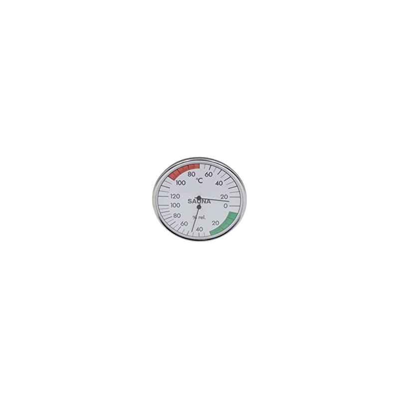 Sauna Thermometer Hygrometer Combination Instrument in Stainless Steel Housing