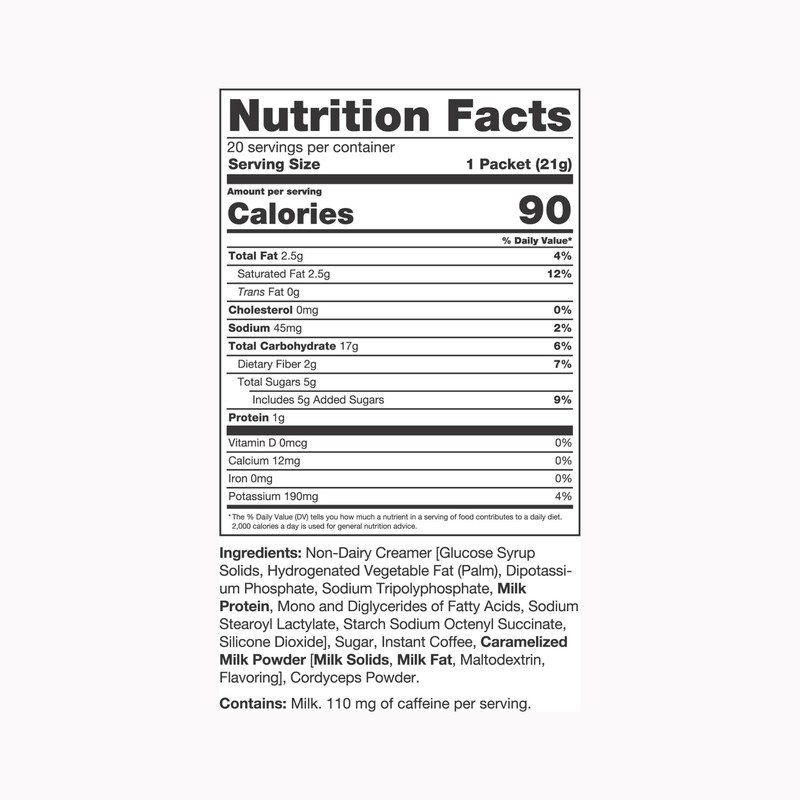 PureCafé Latte Blend with Cordyceps & Premium Ingredients | Instant