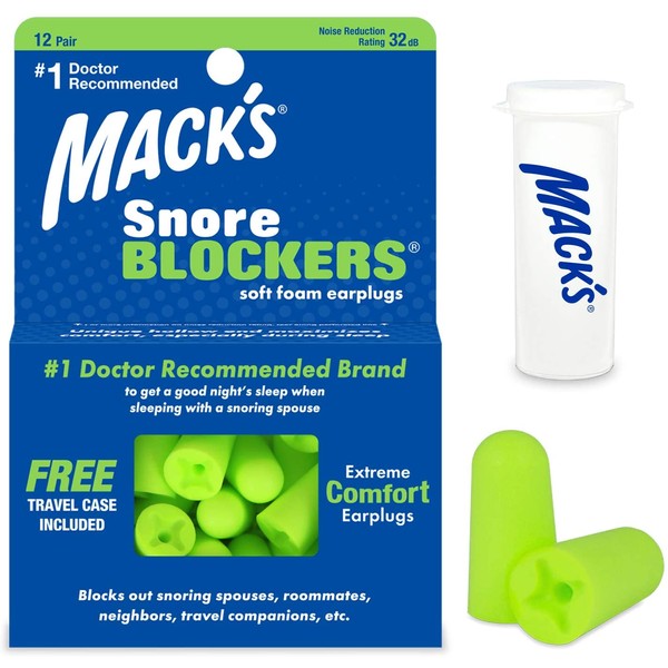 Mack's Snore Blockers Soft Foam Earplugs - 12 Pair