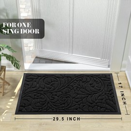 Yimobra Sturdy Door Mat, Heavy Duty Front Welcome Mats for Home Entrance Outd...