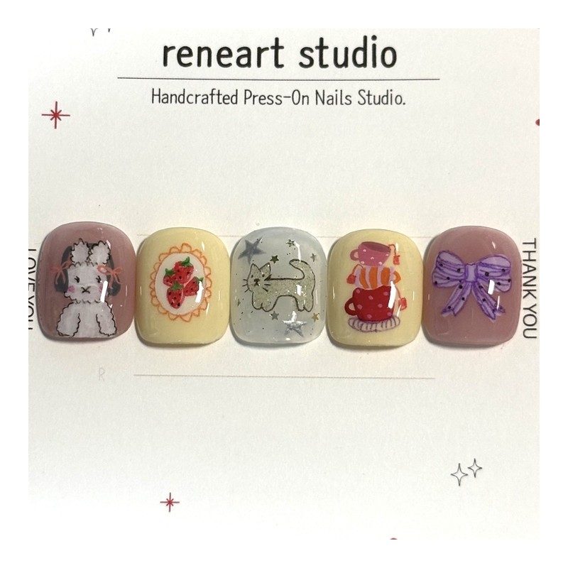 [Ar] Music Rabbit handmade nail tips drawing nail art specialist