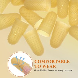 Healifty Rubber Fingers Tip Fingers Covers Rubber Finger Pads Grips Reusable Finger Protector for Money Counting Collating Writing Sorting Task and Sport Games 25pcs