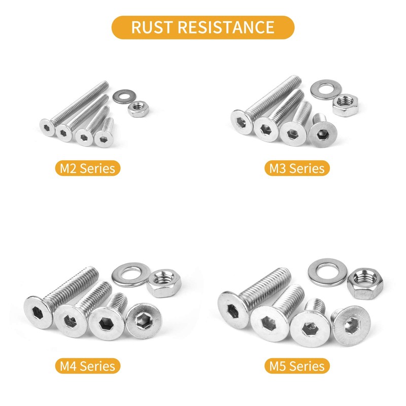 VIGRUE 940-Piece Screw Set, M2 / M3 / M4 /