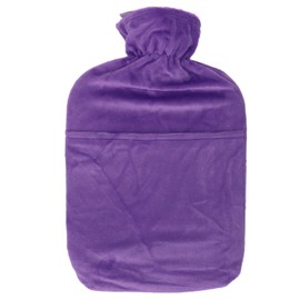 Hot Water Bottle with Plush Cover Men Women 2L PVC Soft Hot Water Bag for Neck Shoulder Soreness Purple
