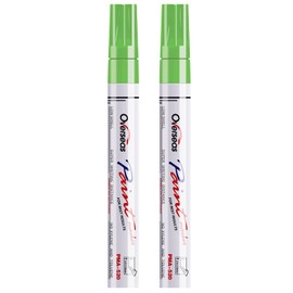Overseas Permanent Paint Pens Light Green Markers - 2 Pack Oil Based Paint Markers, Medium Tip, Quick Drying and Waterproof Marker Pen for Metal, Rock Painting, Wood, Plastic, Canvas, Glass, Mugs