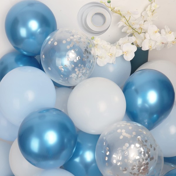 Blue Balloons Party Decorations, 50 Pcs 12 In Birthday Decorations
