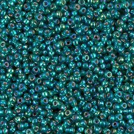 Emeral Green AB Silver Lined Miyuki Japanese round rocailles glass seed beads 11/0 Approximately 24 gram 5 inch tube