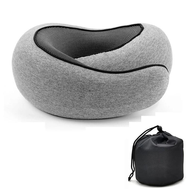 Travel Neck Pillow for Airplane Rest – Snail-Style Memory Foam