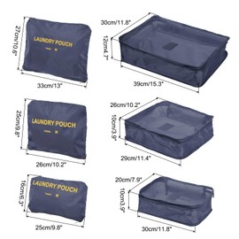PATIKIL Packing Cube, 6 Set Luggage Organizer Bags Packing Compression Pouches Travel Storage Bags Clothing Sorting Packages, Navy Blue