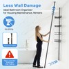 Corner Shower Caddy Tension Pole, Adjustable No-Drill Widen Shelves