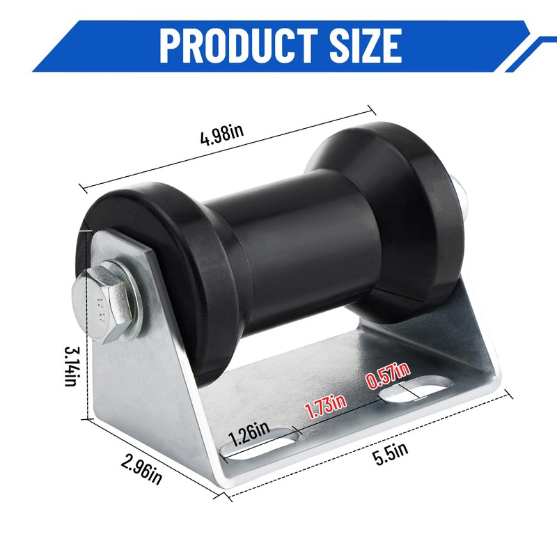Venussar Boat Trailer Rollers with Brackets 5" Keel Roller Assembly