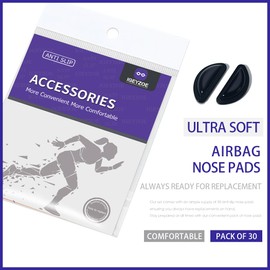 Air Chamber Anti-Slip Nose Pads for Glasses - Soft Silicone Airbag Adhesive Cushions, 30pcs Eyeglasses Nose Pad, Lightweight Eyewear Accessories, Full-Frame Compatible, Comfort Fit Design (Black)