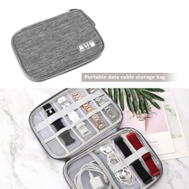 Create idea Portable Watch Strap Storage Bag Organizer Waterproof Carry Bag Nylon Travel Organizer for Charging Cable Phone Gray, gray, Modern