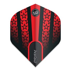 WINMAU Prism Alpha Red with Black Stars Extra Thick Dart Flights - 1 set per pack (3 flights in total)