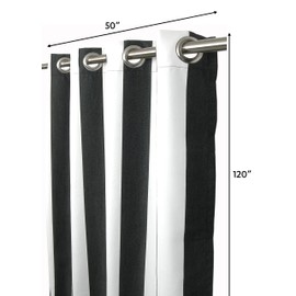 Sweet Summer Living Sunbrella Outdoor Curtains | 120.00" X 50.00" Patio Decor 100% Acrylic with Water/Weather Resistant and Stainless Steel Grommets, Outdoor Curtains (Cabana Classic)