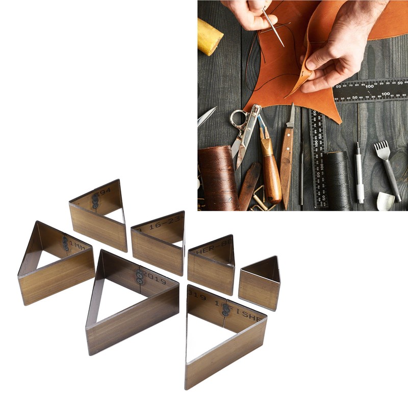 7Pcs Leather Die Cutter Hollow Punching Mold Triangular Different Sizes