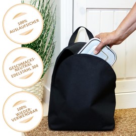 Robin Goods® Lunch-Box aus Edelstahl - Frischhaltedose mit herausnehmbaren Trennsteg - auslaufsicher durch Silikondichtung - Aufbewahrungsbox 1400ml - Camping/Picknick (1 Stück - 1400ml)