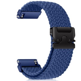 RanBluu 20 mm 22 mm Braided Bracelet, Elastic Nylon Replacement Strap, Fabric Sports Band for Men and Women with Metal Buckle