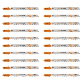 20PCS T Shank Jigsaw Blades Set - BGTEC HCS(SK5) Jig Saw Blades for Wood, Plastic Cutting(T101B)