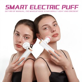 Electronic Powder Puff Machine for Makeup, Suitable for Most Of The Powder Puffs And Cosmetic Sponge. Simple，Easy, even and quick application of foundation, for both beginners and experienced user.
