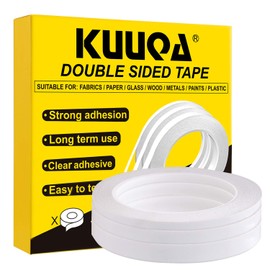 KUUQA 3 Rolls Double Sided Tape Scrapbooking Strong Thin Double Sided Tape Craft Width 6mm/ 9mm/ 12mm