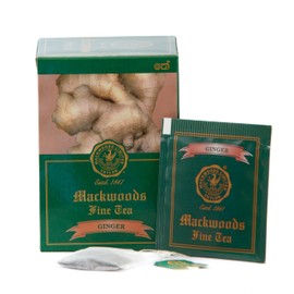 MACKWOODS GINGER FLAVOURED, SINGLE ESTATE, BLACK TEA IN 25 ENVELOPED TEA BAGS