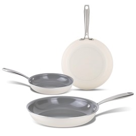 Cookersway Non Stick Frying Pans - 8 9.5 11 Inches 3Pcs Set Ceramic Nonstick Omelet Egg Pans for Daily Cooking