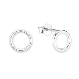 S.Oliver Women's Stud Earrings Shiny 925 Sterling Silver Plain Round